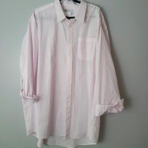 Mili Designs Soft Pink/White Feminine Pinstripe Office Button Up - 3x